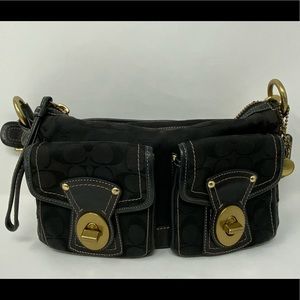 COACH Legacy Turnlock Shoulder Bag with Pockets.